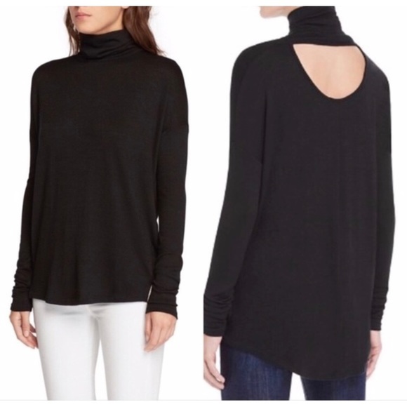 rag & bone Tops - rag and bone black long sleeve back cutout turtleneck top
